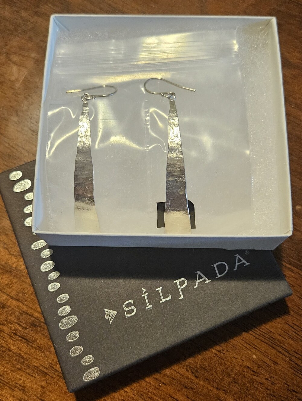 Silpada Sterling Silver Hammered Dangle Earrings - Silver - Picture 2 of 4